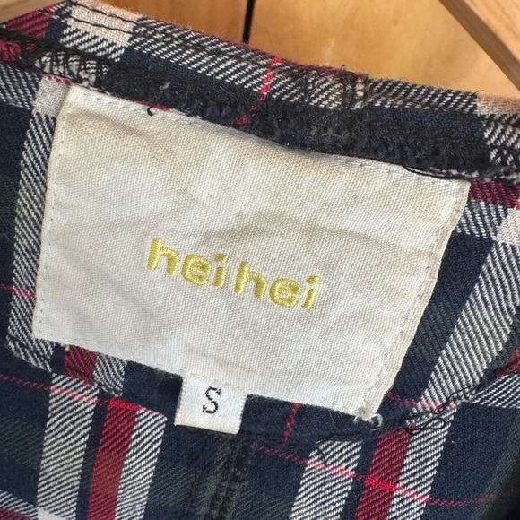 Hei Hei Anthropologie Plaid Flannel Tie Waist Lightweight Anorak Size S - Picture 7 of 12